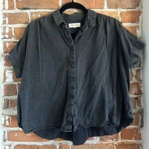 Madewell Black Short Sleeve Button Down Shirt